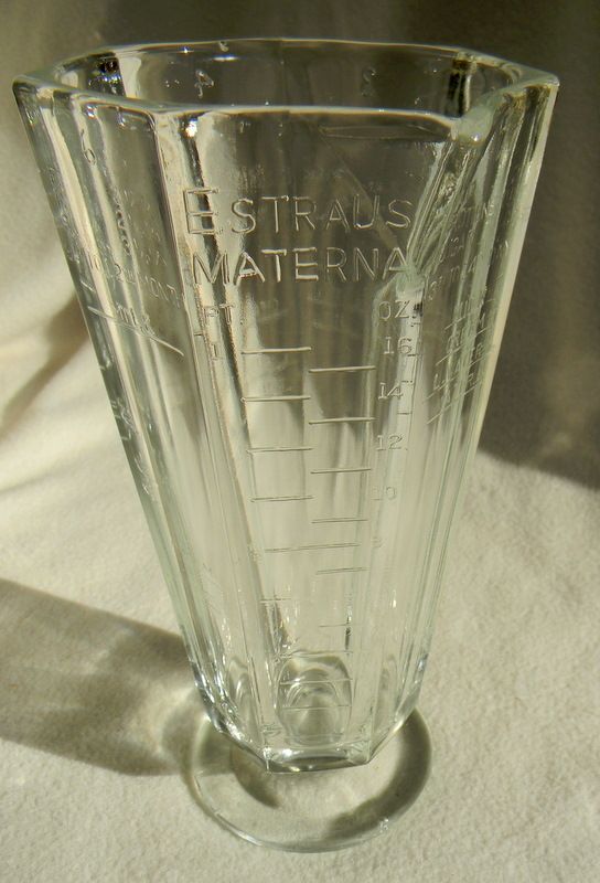 Estraus Materna Infant Formula Graduate Glass Beaker CHEMISTRY ANTIQUE 