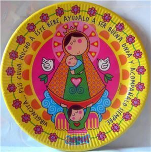 VIRGENCITA CATHOLIC Baby Shower PARTY 16 plates  