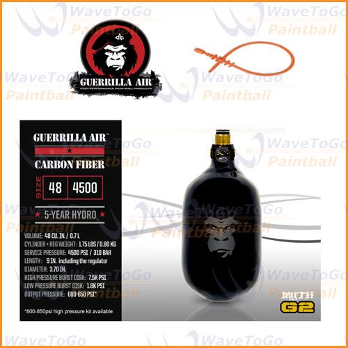   NEW Guerrilla Air Carbon Fiber G2 48ci 4500psi Tank , that includes