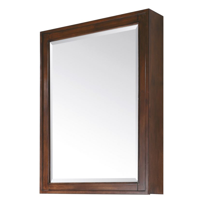  solid wood in Tobacco finish Beveled mirror Two glass shelves Wood 