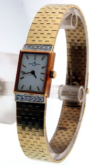 Baume et Mercier Classic 18k Yellow Gold Diamond RARE ladies Watch 