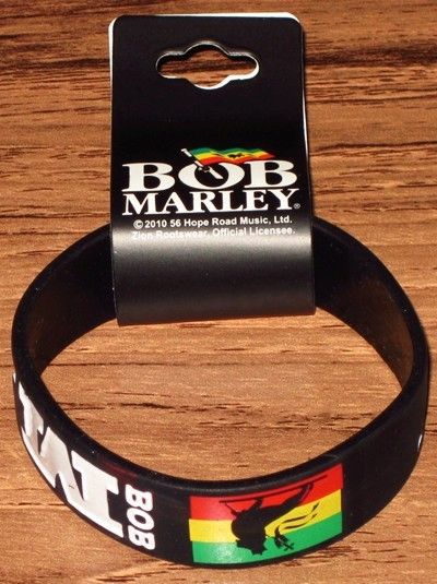 BOB MARLEY Silicone Wristband Lion Black Licensed Rubber Bracelet 