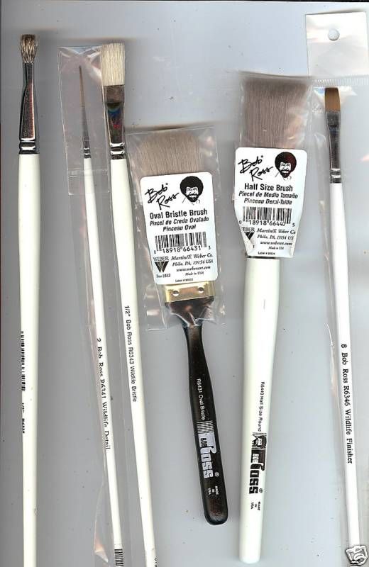 BOB ROSS Oil Paint Brush Set of Six New Brushes  