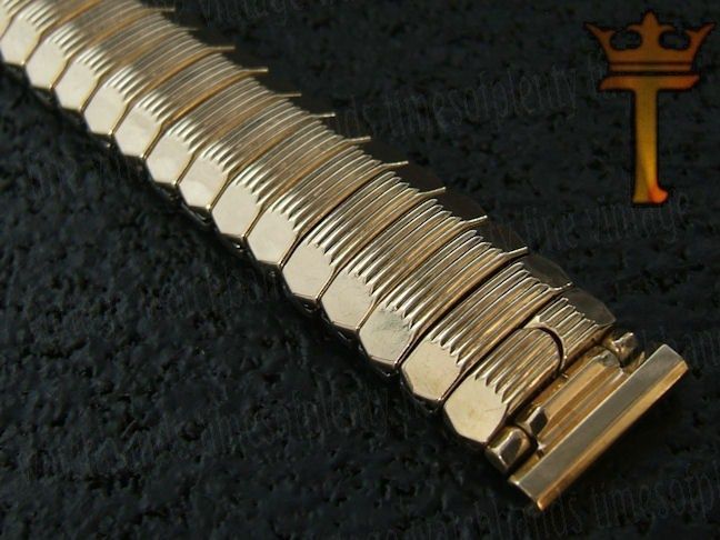   NOS 16mm 5/8 Bulova USA Gold Filled DeLuxe 1950s Vintage Watch Band