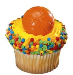 BASKETBALL Cupcake Rings (24) Cake Decorations Toppers  