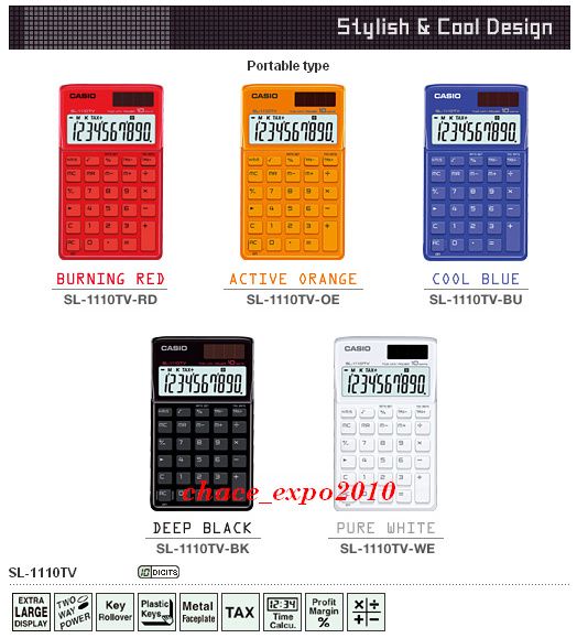 New Casio Portable Calculators SL 1100TV BK(SL1100TV)  