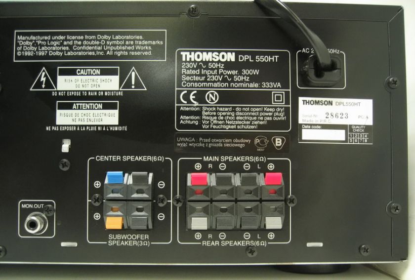 NICE* Thomson Home Theater A/V Receiver DPL 550HT 300W  