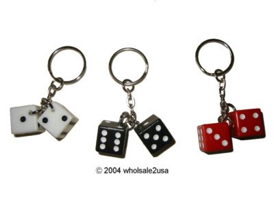 12 Locksmith Quality Las Vegas Dice Key Rings New  