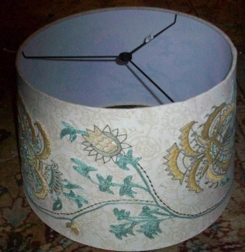   BARN Floral Embroidered Print Tapered DRUM LAMPSHADE Medium NEW  