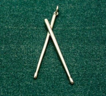 Solid sterling silver drum sticks pendant, gift  