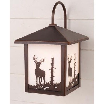 NEW 1 Light Rustic Deer Outdoor Wall Lamp Lighting Fixture, Burnished 