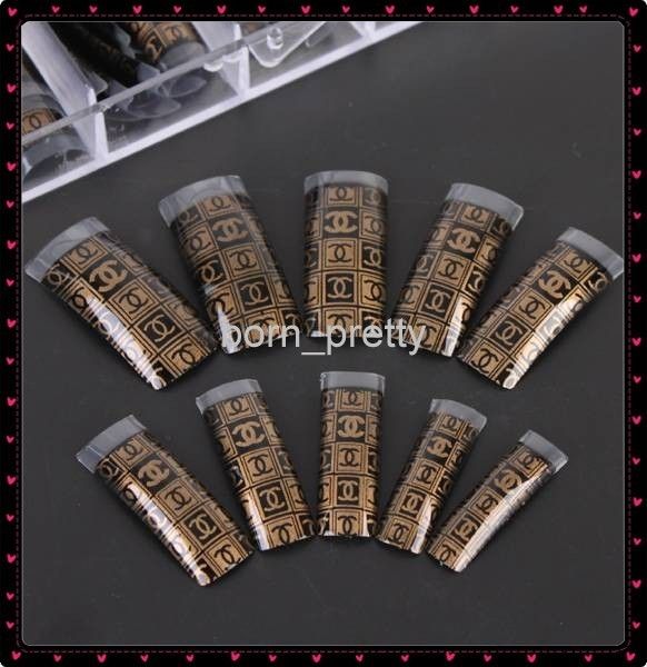 70pcs Fashion Logo French Manicure False Nail Art Tips  