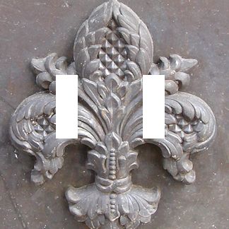 Double Light Switch Plate Cover ~ French Fleur De Lis  