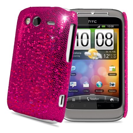 London Magic Store   Hot Pink Sparkle Glitter Hard Case Cover For HTC 