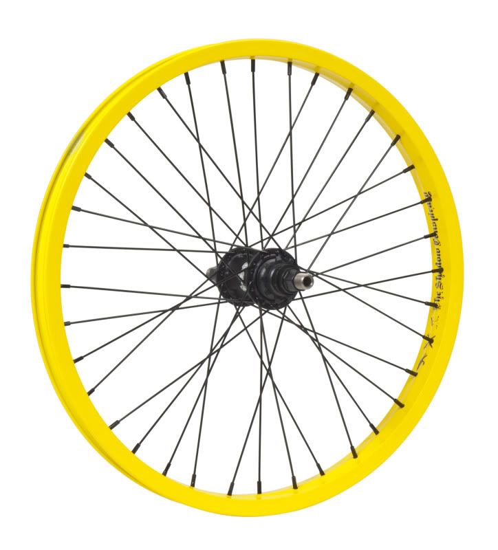   STUN REAR WHEEL LHD 9t 36 spokes BMX BIKE HARO ODYSSEY YELLOW  