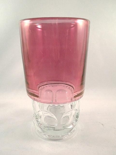 TIFFIN KINGs CROWN CRANBERRY FLASH HIGHBALL TUMBLER NM  