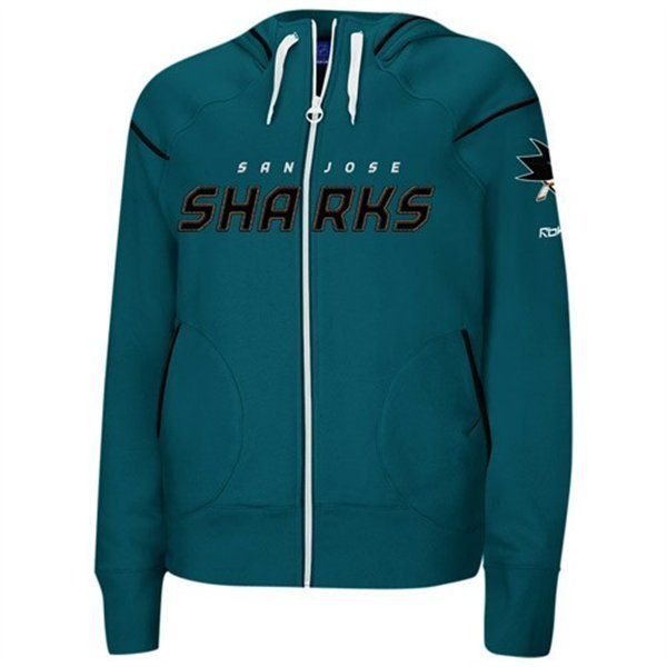 San Jose Sharks Ladies Reebok Dazzle Trim Full Zip Hoodie   XL  