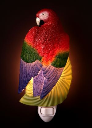 Tropical Island Macaw Parrot Hand Painted Night Light  