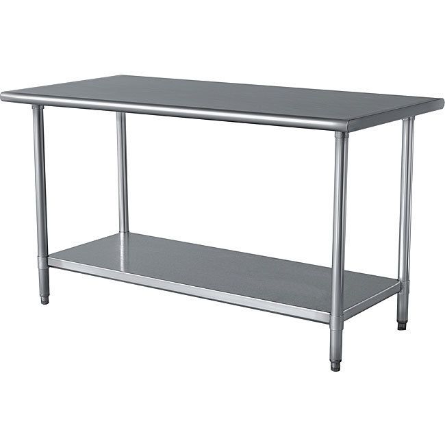 Silver Metal Kitchen Workstation Work Shop Table New  