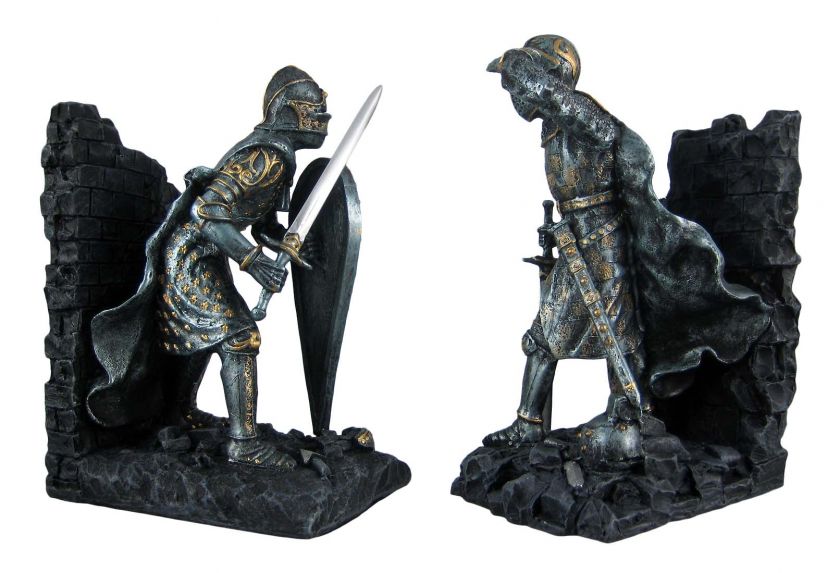 Medieval Knight Bookends Book Ends Armor Decor  