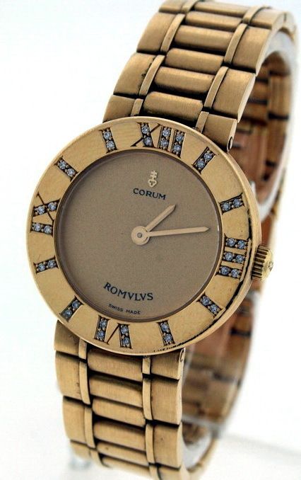 Corum Romvlvs Diamond 18k Yellow Gold Ladies Watch.  