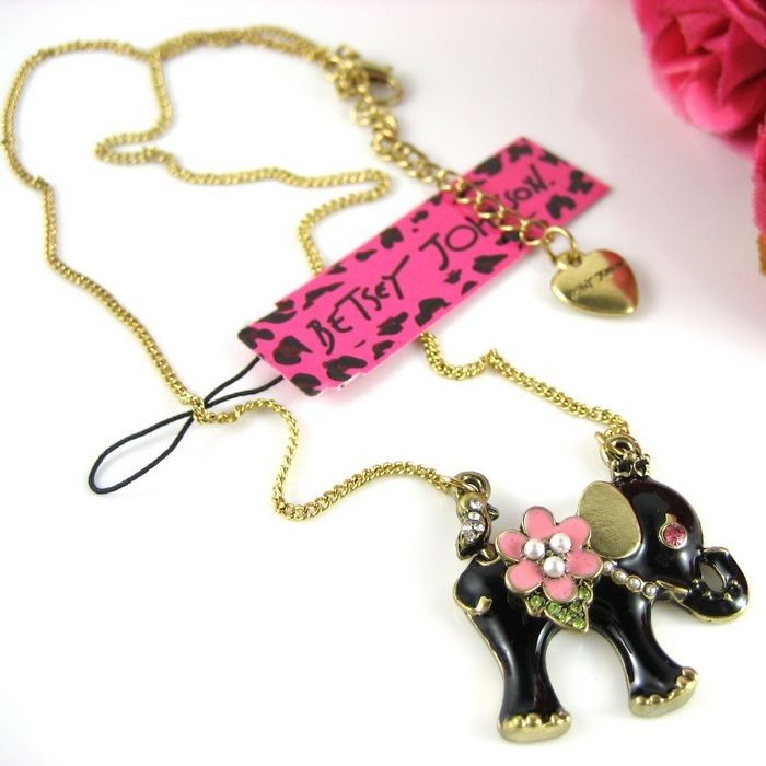 New Flower Birds & Black Elephant Short Necklace 407  