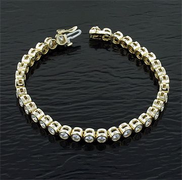 CT 14KY MOISSANITE FULL BEZEL SET TENNIS BRACELET  