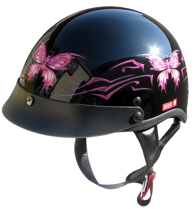   Gloss Womens Ladies DOT Motorcycle Half Helmet NEW Outlaw XU215  