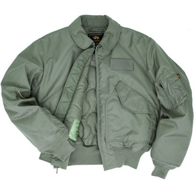 ALPHA INDUSTRIES FAUX NOMEX MCGUIRE 45/P FLIGHT MILITARY JACKET, CARGO 