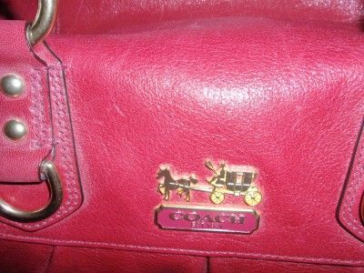 Coach Madison Large Leather Cherry Sabrina 12949 Red Satchel Handbag 