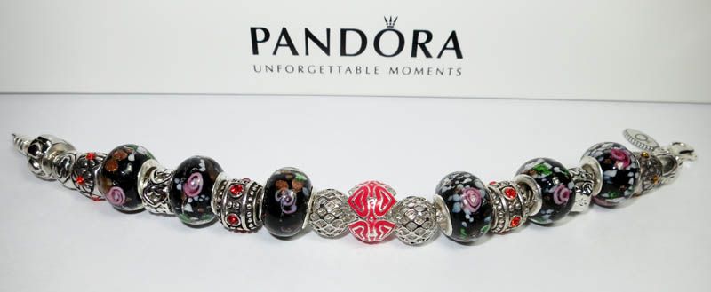 Authentic Pandora Bracelet Endless Love with 18 Beads & Charms w 