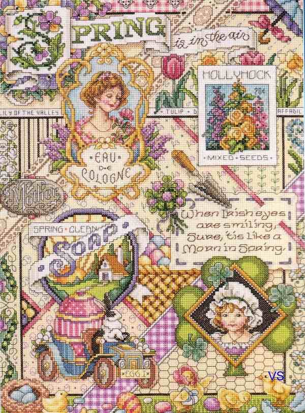 Janlynn Counted Cross Stitch kit 12 x 16 ~ SPRING SAMPLER Sale #023 