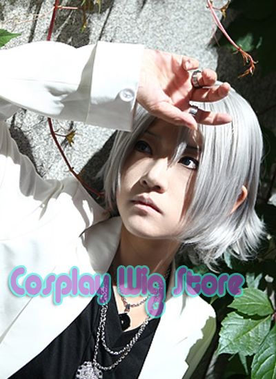 Hitman Reborn Hayato Gokudera Cosplay Short Grey Wig  