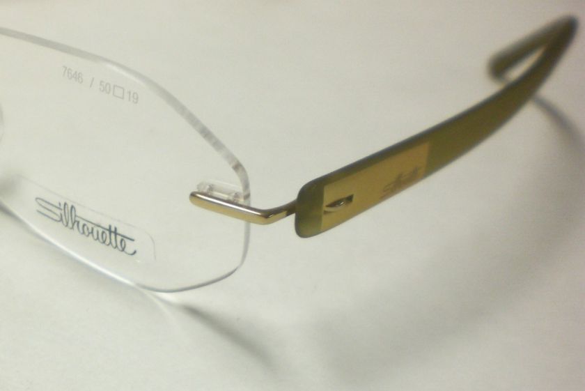 SILHOUETTE 7646 GOLD 6051 EYEGLASSES AUTH S 50 RIMLESS  