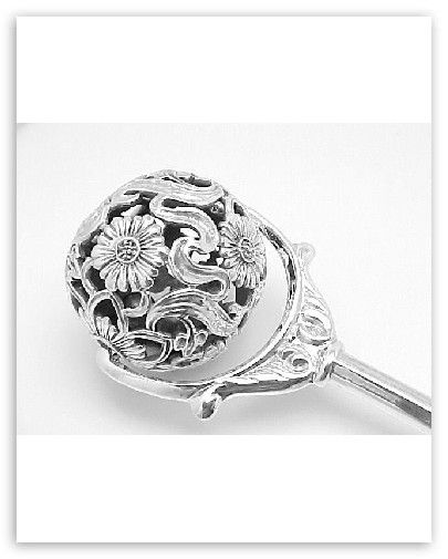 Sterling Silver Victorian Style Spinning Baby Rattle  