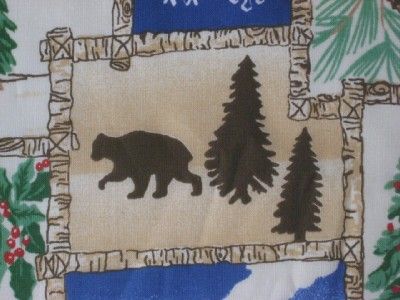 COTTON QUILT FABRIC SPRINGS XMAS LODGE CABIN BEAR PINE  