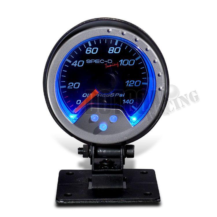 52MM LED RACING OIL PRESSURE GAUGE SOUND ACTIVE METER PSI  