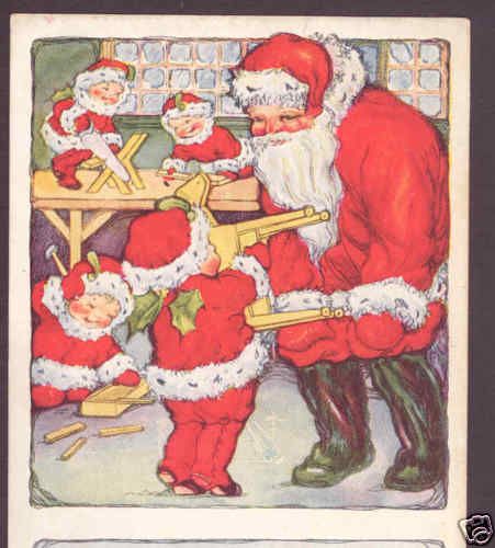 NIMBLE NICKS HELP SANTA,CHRISTMAS TOYS,WHITNEY POSTCARD  