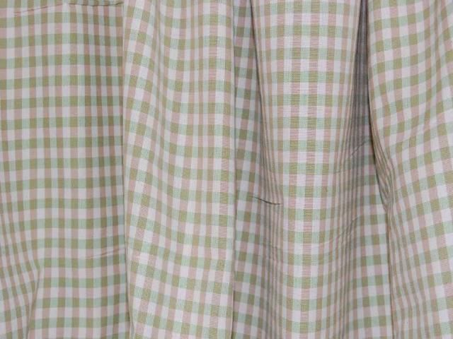 Brown Green Gingham Check Drapery Upholstery Fabric  