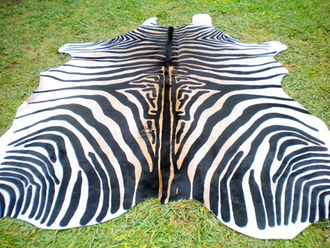 ZEBRA Print/Printed COWHIDE SKIN Rug steer COW HIDE dc3242  